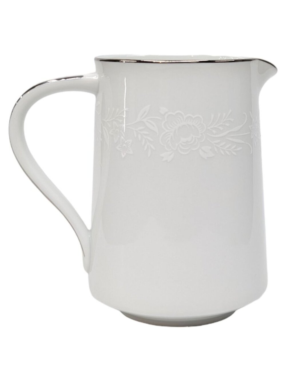 Vtg Noritake Reina Small Creamer Cream Pitcher White Porcelain Floral 6450Q